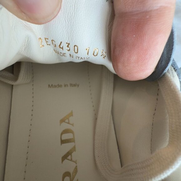Prada 2EG430 White Deer Leather Men's Sneakers, Size Prada 10, 10.5, 11 - Picture 11 of 12